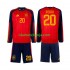 Camisola Espanha Pedri 20 Criança Equipamento Primeiro Copa do Mundo 2026 Manga Comprida